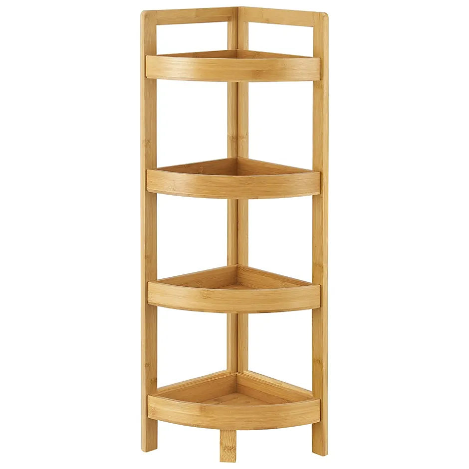 [En.Casa] Etagère d'angle Lestijaervi 4 niveaux pour salle de bain ou cuisine 80 x 23 x 23 cm en.casa
