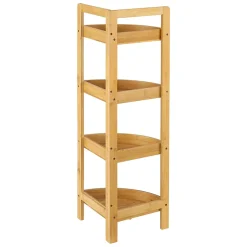 [En.Casa] Etagère d'angle Lestijaervi 4 niveaux pour salle de bain ou cuisine 80 x 23 x 23 cm en.casa