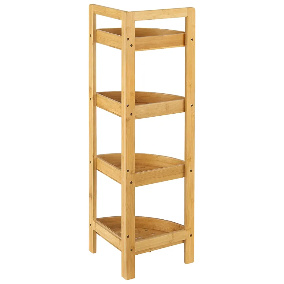 [En.Casa] Etagère d'angle Lestijaervi 4 niveaux pour salle de bain ou cuisine 80 x 23 x 23 cm en.casa
