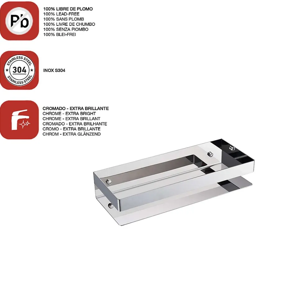 Poalgi Etagère de douche chromé Inox S304 SKY BATH