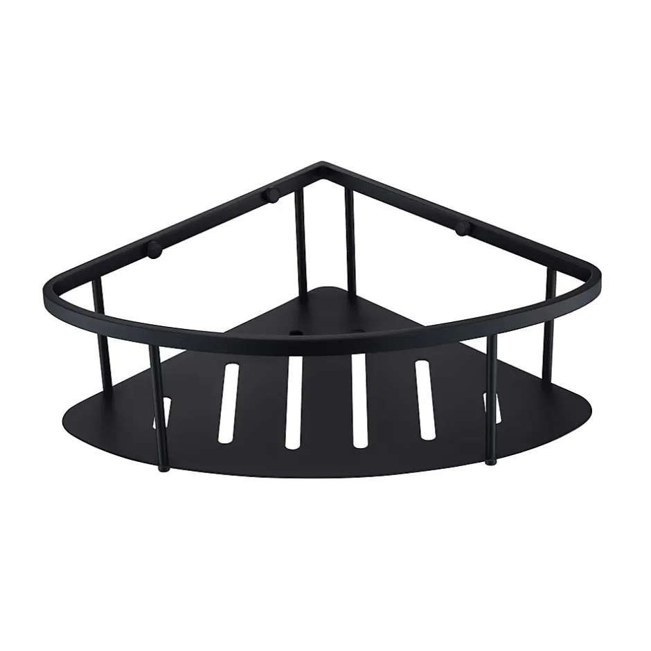 Poalgi Etagère de douche d'angle noir mat Inox S304 SKY BATH
