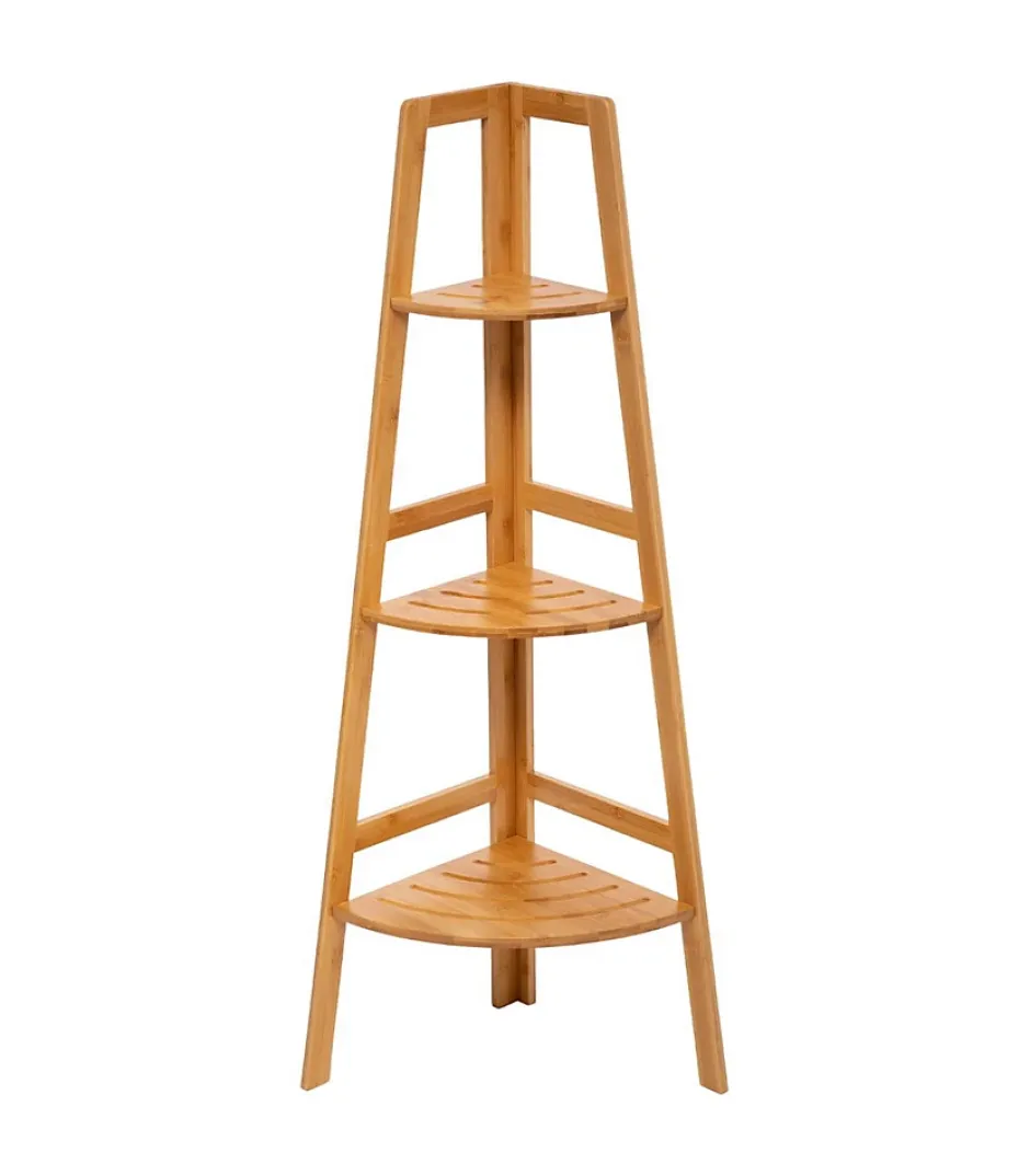 5Five Etagère de rangement d'angle 3 niveaux en Bambou H 103 cm