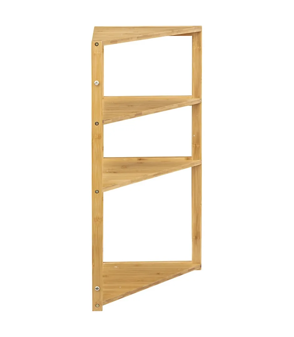 5Five Etagère de rangement d'angle 4 niveaux en Bambou H 80 cm