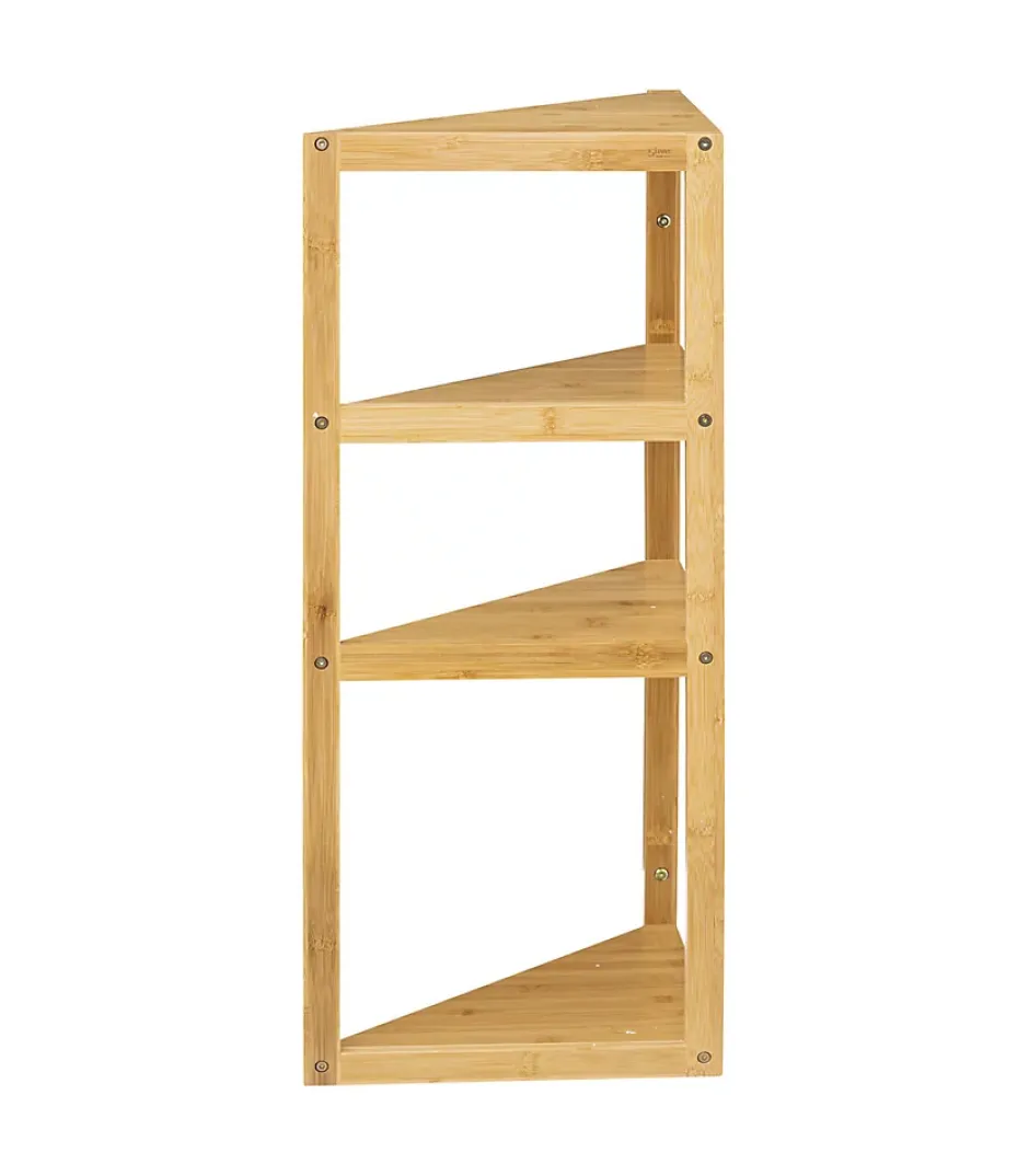 5Five Etagère de rangement d'angle 4 niveaux en Bambou H 80 cm