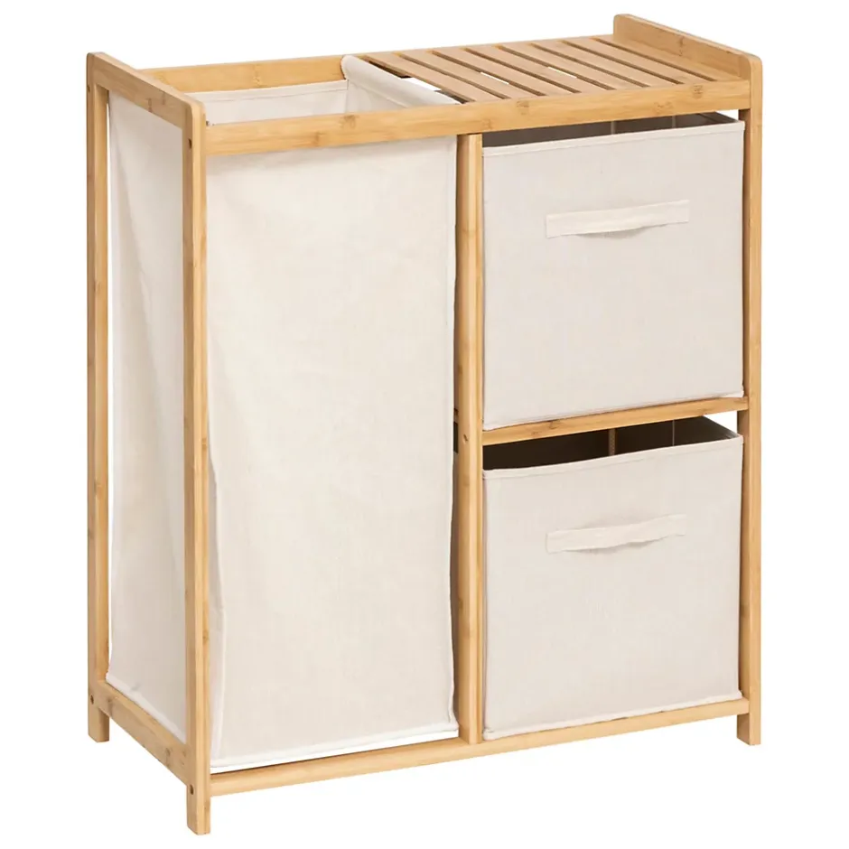 Five Simply Smart Etagère de salle de bain bambou avec panier à linge, Tidy Box