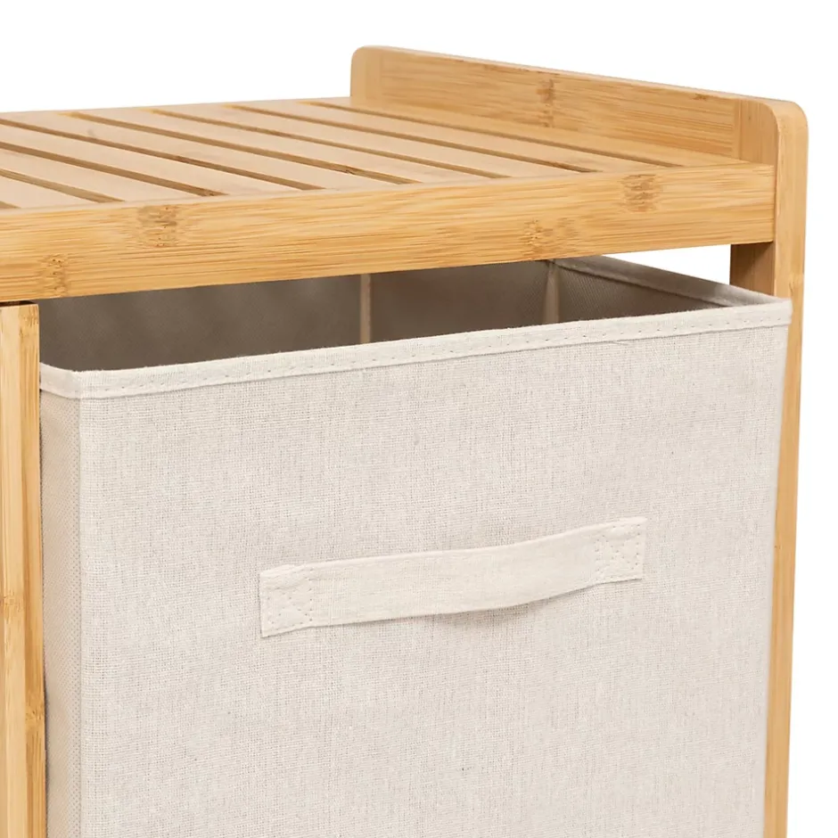 Five Simply Smart Etagère de salle de bain bambou avec panier à linge, Tidy Box