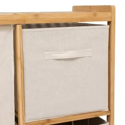 Five Simply Smart Etagère de salle de bain bambou avec panier à linge, Tidy Box