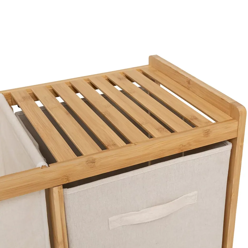 Five Simply Smart Etagère de salle de bain bambou avec panier à linge, Tidy Box