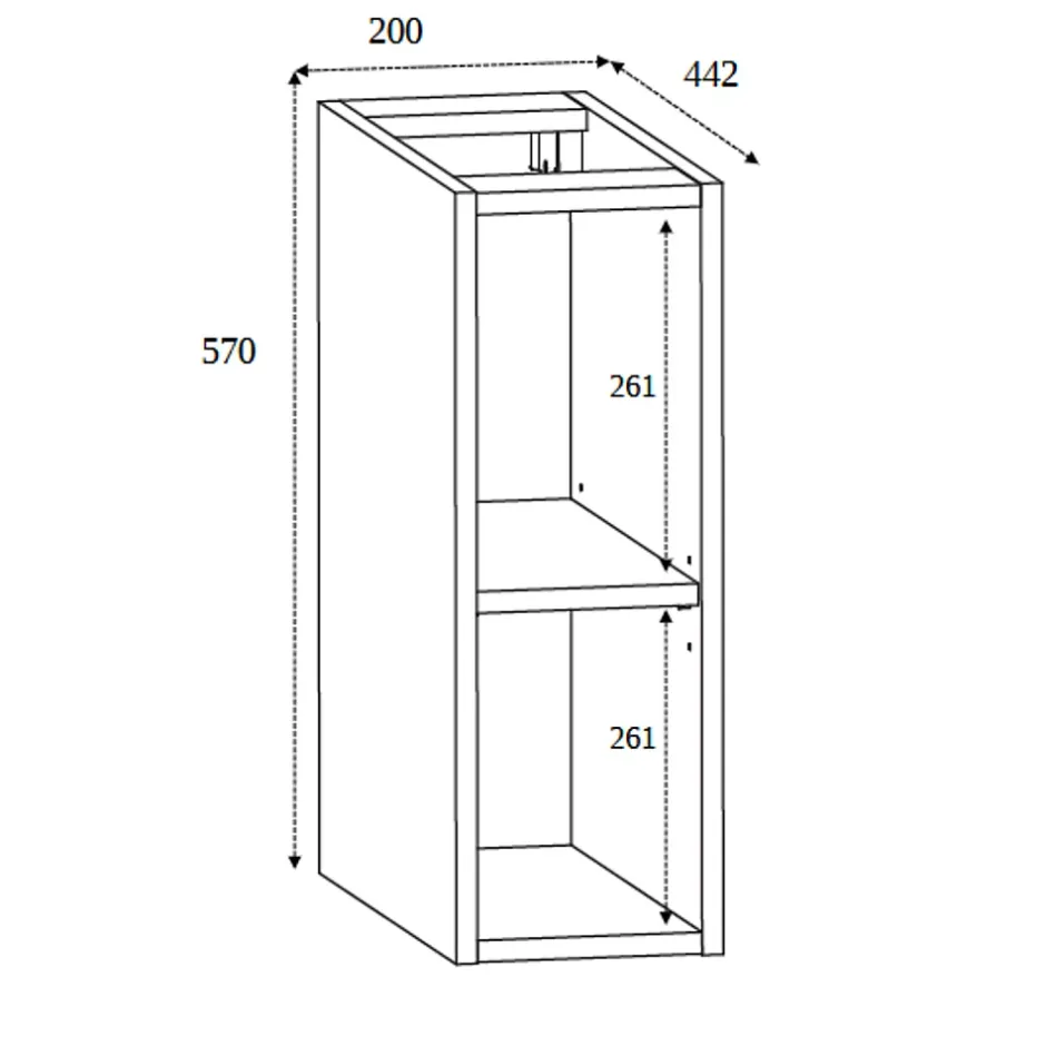 3xE Living Etagère de salle de bain, Cachemire, 20 x 57 x 46 cm