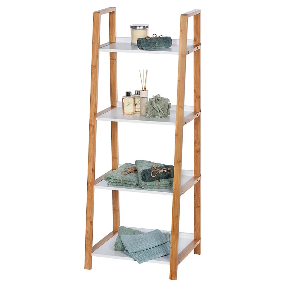 Wenko Etagère de salle de bain en bambou Finja - L. 43 x H. 112 cm