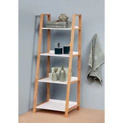 Wenko Etagère de salle de bain en bambou Finja - L. 43 x H. 112 cm