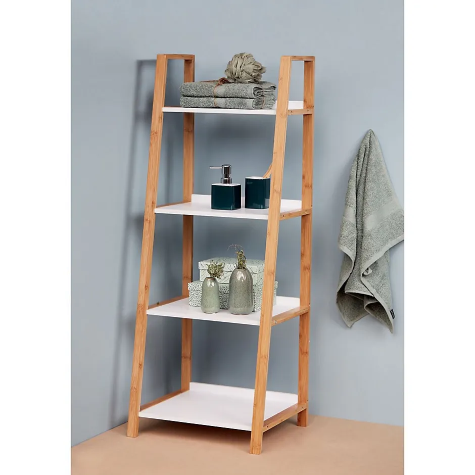 Wenko Etagère de salle de bain en bambou Finja - L. 43 x H. 112 cm