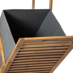 5Five Etagère de salle de bains avec panier à linge, gris et bambou, Mix&Modul