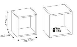Furnidea Etagère haut de salle de bain suspendue NOVA NOIR 27 x 28 cm* Etagère Salle De Bains