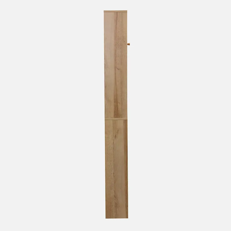 Sweeek Etagère meuble WC décor bois et cannage Bohème 1 étagère 64 x 20 x 180 cm naturel