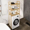 [En.Casa] Etagère pour machine à laver Alslev 3 niveaux pin 160 x 64 x 21 cm naturel en.casa* Etagère Salle De Bains