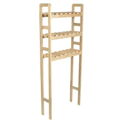[En.Casa] Etagère pour machine à laver Alslev 3 niveaux pin 160 x 64 x 21 cm naturel en.casa* Etagère Salle De Bains