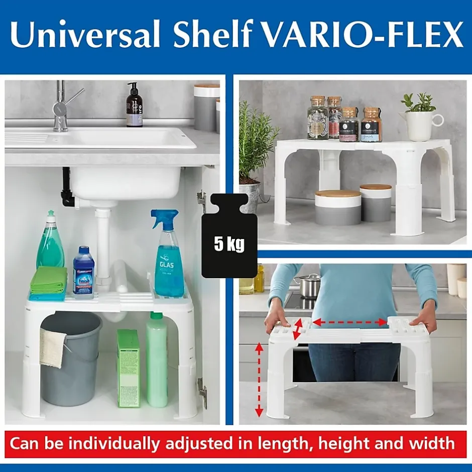 Wenko Etagère universelle Vario-Flex en Polypropylène* Meuble Sous Lavabo