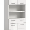 Chb Collection Eteka - Armoire haute (L/H/P : 74x191x31 cm) en imitation blanc et blanc brillant profond* Armoire De Salle De Bains