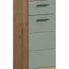Chb Collection Eteka - Meuble bas (L/H/P : 37x88x31 cm) en imitation blanc et chêne Artisan