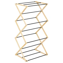 5five Simply Smart Etendoir à linge accordéon 3 niveaux noir et effet bois l. 54 x H. 106 x P. 36 cm Black