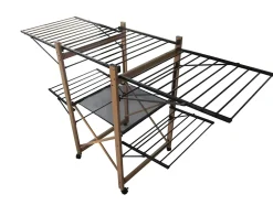 Kitchen Move Etendoir à linge pliable USHUAIA Bois Aluminium 28m* Etendoir À Linge
