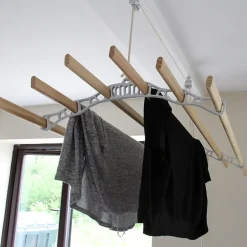 MonsterShop Etendoir à Linge Suspendu de 1,2 Mètre - Poulie Blanc* Etendoir À Linge