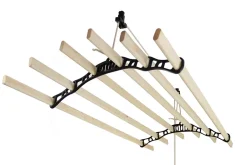 MonsterShop Etendoir à Linge Suspendu - Noir- 2.4m* Etendoir À Linge