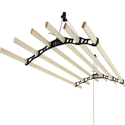 MonsterShop Etendoir à Linge Suspendu de 1,2 Mètre - Poulie Noir* Etendoir À Linge