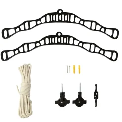 MonsterShop Etendoir à Linge Suspendu de 1,2 Mètre - Poulie Noir* Etendoir À Linge