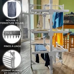MonsterShop Etendoir a Linge Electrique Chauffant