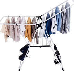 Giantex Etendoir a Linge Pliable Portable en Acier Inoxydable Rangement pour Vetements de Lessive