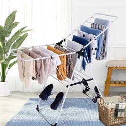 Giantex Etendoir a Linge Pliable Portable en Acier Inoxydable Rangement pour Vetements de Lessive