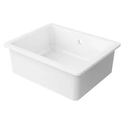 GoodHome Evier à encastrer en céramique blanc 1 bac l. 46 x L.56,5 x P. 20 cm Hyssop