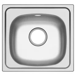Evier à encastrer en inox 1 bac l. 43,5 x H. 15 x P. 15 cm GoodHome Bundt* Evier Et Robinet De Buanderie