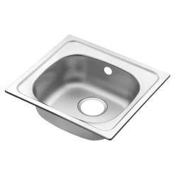 Evier à encastrer en inox 1 bac l. 43,5 x H. 15 x P. 15 cm GoodHome Bundt* Evier Et Robinet De Buanderie