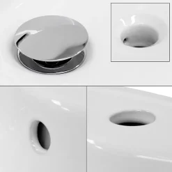 ECD Germany Evier ceramique vasque rond a poser moderne lave-mains salle de bain 455 mm* Vasque À Poser
