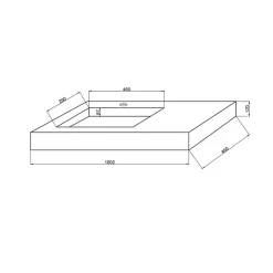 Kiamami Valentina Evier Hpl Asymétrique Avec Lavabo À Gauche 100Cm Chêne Glacé* Lavabo