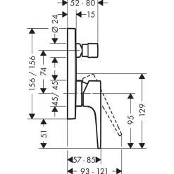 Hansgrohe Façade mitigeur bain douche encastré 2 sorties Metropol aspect doré poli* Robinet De Douche