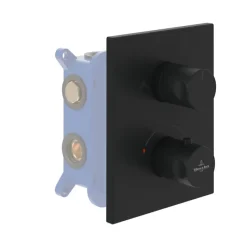 Villeroy & Boch Façade thermostatique 2 voies VILLEROY ET BOCH Universal rectangle Noir mat + corps encastré