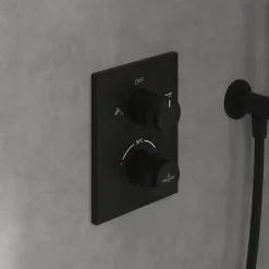 Villeroy & Boch Façade thermostatique 2 voies VILLEROY ET BOCH Universal rectangle Noir mat + corps encastré