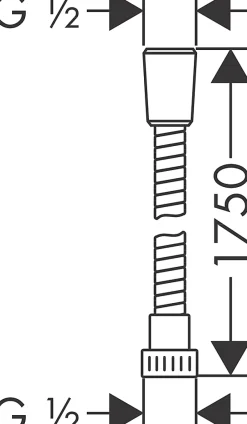 Hansgrohe Flexible de douche 1.75m chrome Metaflex* Pommeau De Douche, Flexible Et Barre De Douche