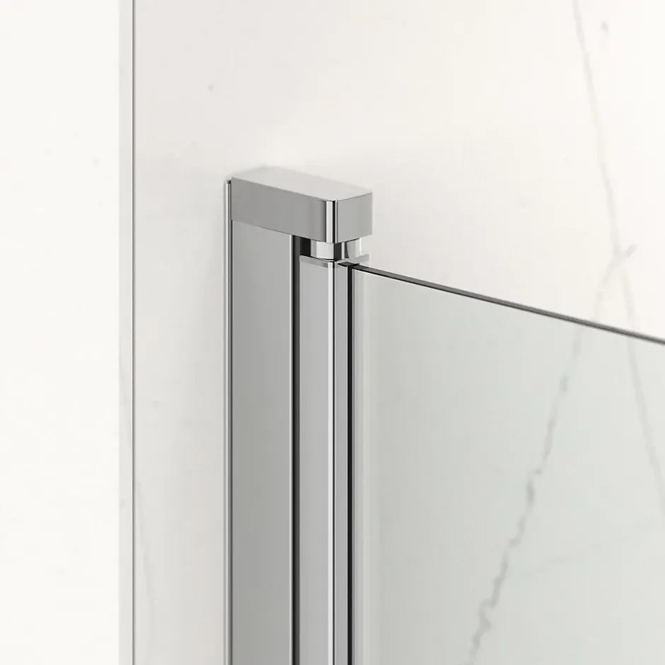 Swiss Aqua Technologies Fusion Porte de douche 100x195cm pivotante anticalcaire avec profilé chrome brillant (SATFUD100NIKA-SET)* Porte De Douche