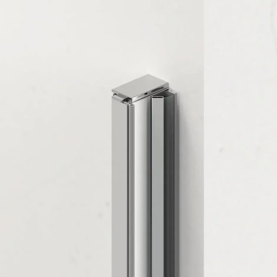 Swiss Aqua Technologies Fusion Porte de douche 100x195cm pivotante anticalcaire avec profilé chrome brillant (SATFUD100NIKA-SET)* Porte De Douche