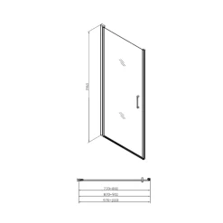 Swiss Aqua Technologies Fusion Porte de douche 100x195cm pivotante anticalcaire avec profilé chrome brillant (SATFUD100NIKA-SET)* Porte De Douche