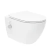Swiss Aqua Technologies Fusion WC japonais suspendu sans bride, chasse d'eau Vortex + abattant SoftClose, blanc (SATFUS11BFC)