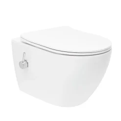 Swiss Aqua Technologies Fusion WC japonais suspendu sans bride, chasse d'eau Vortex + abattant SoftClose, blanc (SATFUS11BFC)
