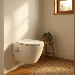 Swiss Aqua Technologies Fusion WC japonais suspendu sans bride, chasse d'eau Vortex + abattant SoftClose, blanc (SATFUS11BFC)