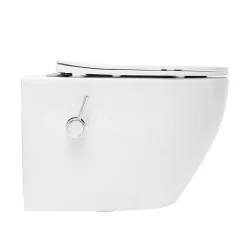Swiss Aqua Technologies Fusion WC japonais suspendu sans bride, chasse d'eau Vortex + abattant SoftClose, blanc (SATFUS11BFC)