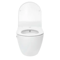 Swiss Aqua Technologies Fusion WC japonais suspendu sans bride, chasse d'eau Vortex + abattant SoftClose, blanc (SATFUS11BFC)